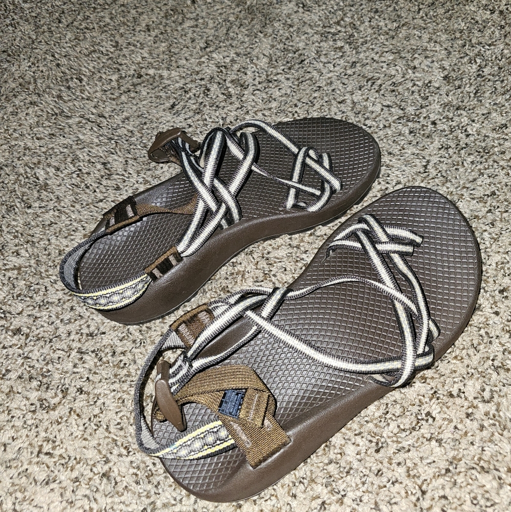 Chaco Brown and Gray Sandals with Secure Fit